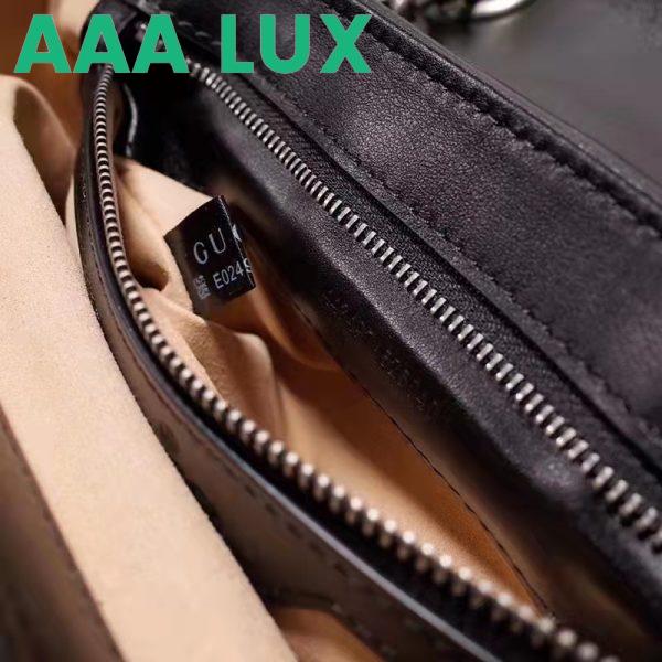 Replica Gucci Women GG Marmont Small Shoulder Bag Black Matelassé Leather Double G 10