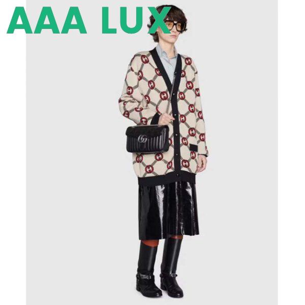 Replica Gucci Women GG Marmont Small Shoulder Bag Black Matelassé Leather Double G 12
