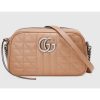 Replica Gucci Women GG Marmont Small Shoulder Bag Brown Matelassé Leather