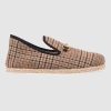 Replica Gucci Unisex GG Check Wool Loafer in Brown Check Wool