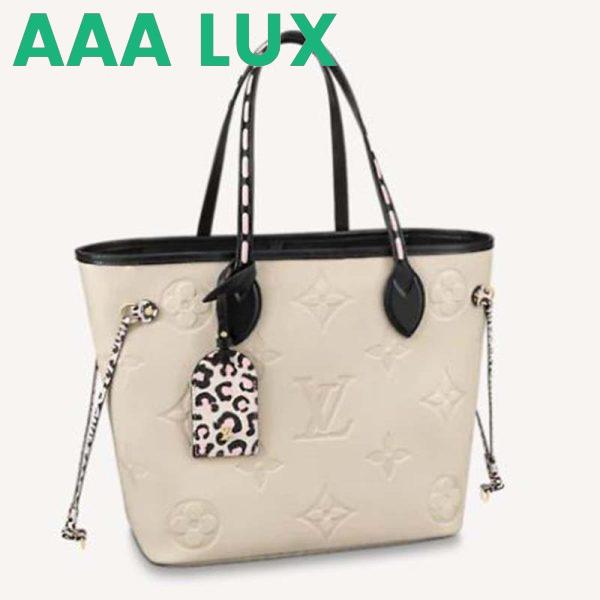 Replica Louis Vuitton LV Women Neverfull MM Tote Bag Wild at Heart Cream Embossed Supple Grained Cowhide