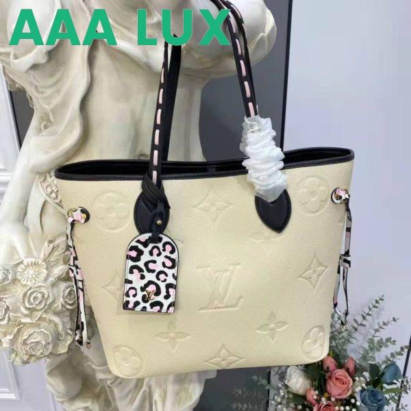 Replica Louis Vuitton LV Women Neverfull MM Tote Bag Wild at Heart Cream Embossed Supple Grained Cowhide 3