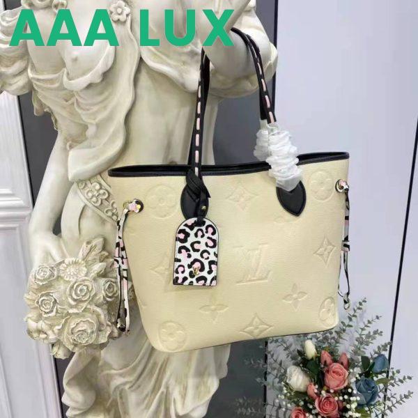 Replica Louis Vuitton LV Women Neverfull MM Tote Bag Wild at Heart Cream Embossed Supple Grained Cowhide 4