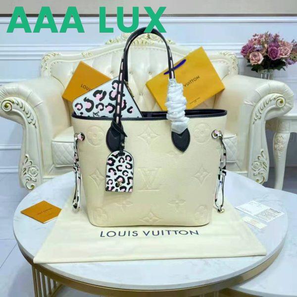Replica Louis Vuitton LV Women Neverfull MM Tote Bag Wild at Heart Cream Embossed Supple Grained Cowhide 6