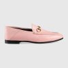 Replica Gucci Women Leather Horsebit Loafer 1.3 cm Height-Pink
