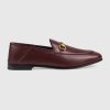 Replica Gucci Women Leather Horsebit Loafer 1.3 cm Height-Brown