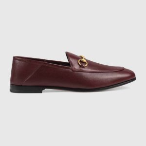 Replica Gucci Women Leather Horsebit Loafer 1.3 cm Height-Brown 2