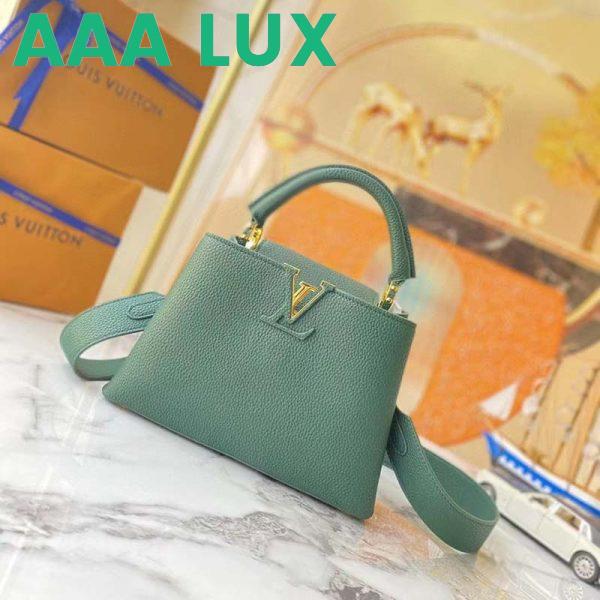 Replica Louis Vuitton LV Women Capucines Mini Handbag Vert D’eau Green Taurillon Leather 3