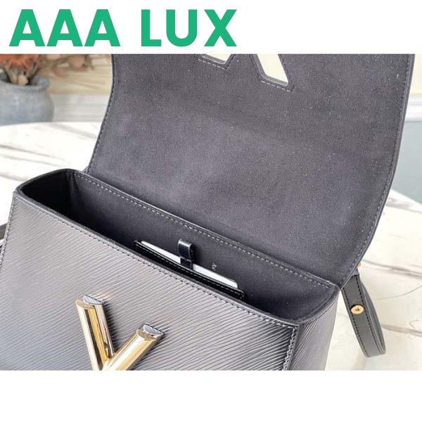 Replica Louis Vuitton LV Women Twist MM Handbag Black Epi Grained Smooth Cowhide Leather 7