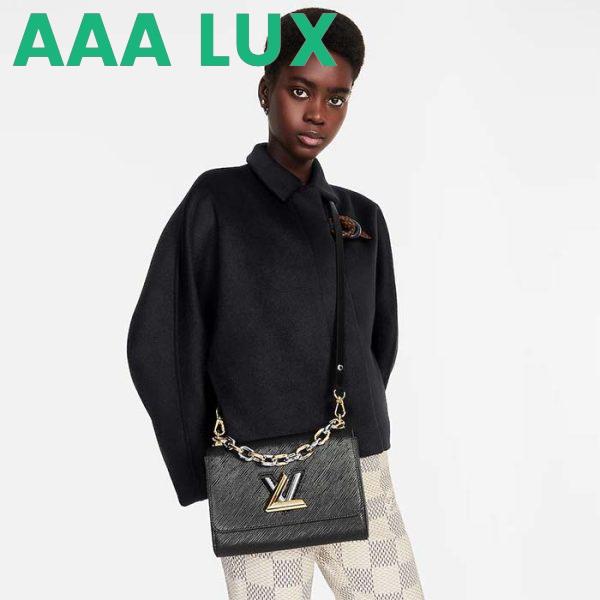 Replica Louis Vuitton LV Women Twist MM Handbag Black Epi Grained Smooth Cowhide Leather 14