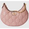 Replica Gucci Women GG Matelassé Small Shoulder Bag Pink Double G Zip Closure