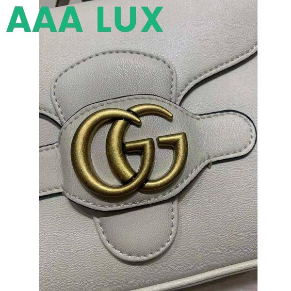 Replica Gucci Women GG Small Messenger Bag with Double G White Leather 10
