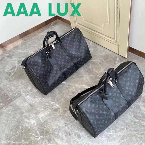 Replica Louis Vuitton LV Unisex Keepall Bandoulière 55 Travel Bag Coated Canvas Cowhide 7