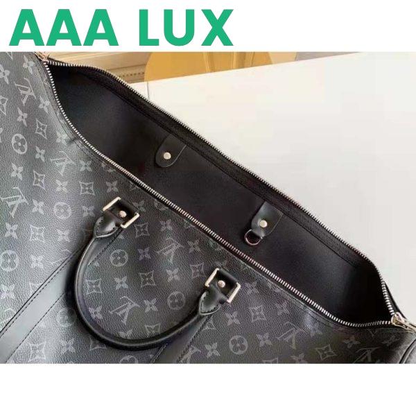 Replica Louis Vuitton LV Unisex Keepall Bandoulière 55 Travel Bag Coated Canvas Cowhide 11
