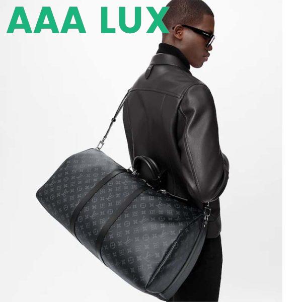 Replica Louis Vuitton LV Unisex Keepall Bandoulière 55 Travel Bag Coated Canvas Cowhide 14