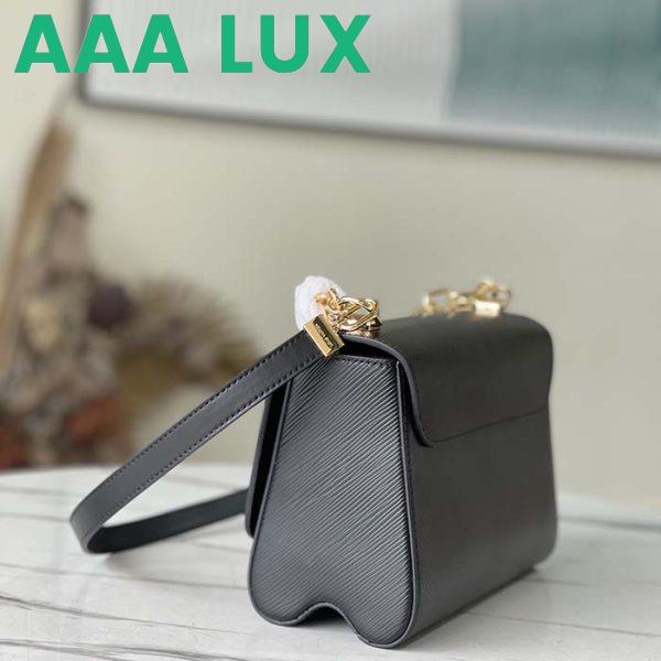 Replica Louis Vuitton LV Women Twist MM Handbag Black Epi Grained Leather Monogram Flower 5