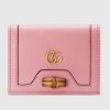 Replica Gucci Women Gucci Diana Card Case Wallet Double G Pink Leather