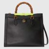 Replica Gucci Women Gucci Diana Medium Tote Bag Double G Brown Leather Bamboo Handles 13