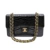 Replica Chanel Medium Iconic Classic Single Flap Bag with Alligator Pattern