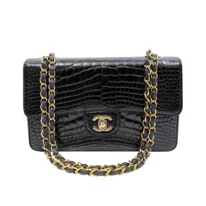 Replica Chanel Medium Iconic Classic Single Flap Bag with Alligator Pattern 2
