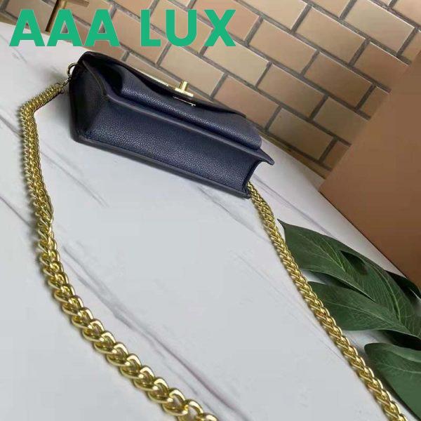 Replica Louis Vuitton LV Women Mylockme Chain Pochette Navy Soft Grained Calfskin 6