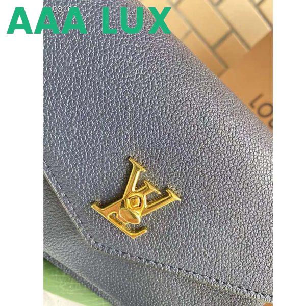 Replica Louis Vuitton LV Women Mylockme Chain Pochette Navy Soft Grained Calfskin 11