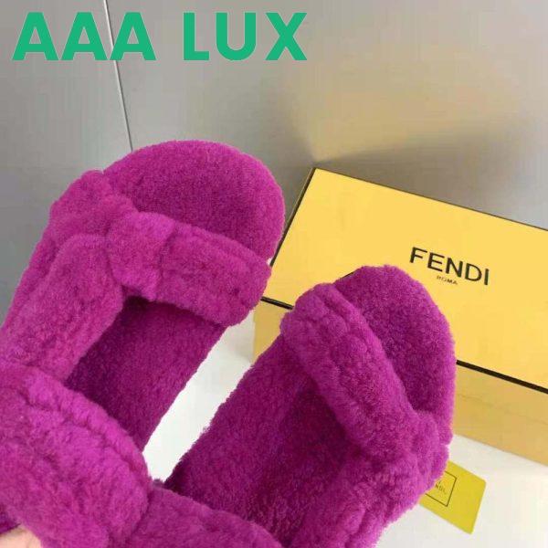 Replica Fendi Women Feel Purple Sheepskin Sandals 9