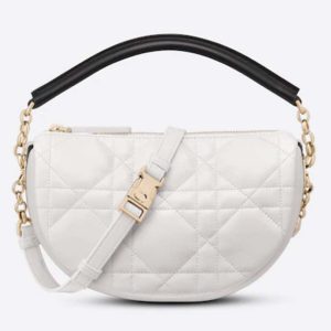 Replica Dior Women CD Small Dior Vibe Hobo Bag White Cannage Lambskin 2
