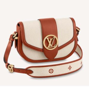 Replica Louis Vuitton LV Women Pont 9 Soft MM Handbag Caramel Brown Canvas Cowhide 2