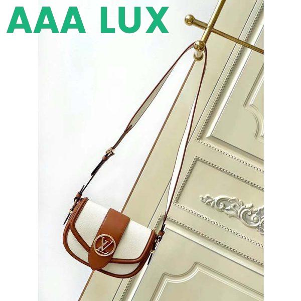 Replica Louis Vuitton LV Women Pont 9 Soft MM Handbag Caramel Brown Canvas Cowhide 7