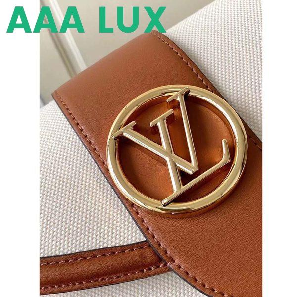 Replica Louis Vuitton LV Women Pont 9 Soft MM Handbag Caramel Brown Canvas Cowhide 10