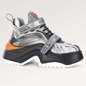 Replica Louis Vuitton Women LV Archlight 2.0 Platform Sneaker Grey Silver 5 Cm Heel
