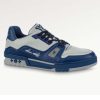Replica Louis Vuitton Unisex LV Trainer Sneaker Navy Blue Epi Calf Leather Rubber Outsole 13