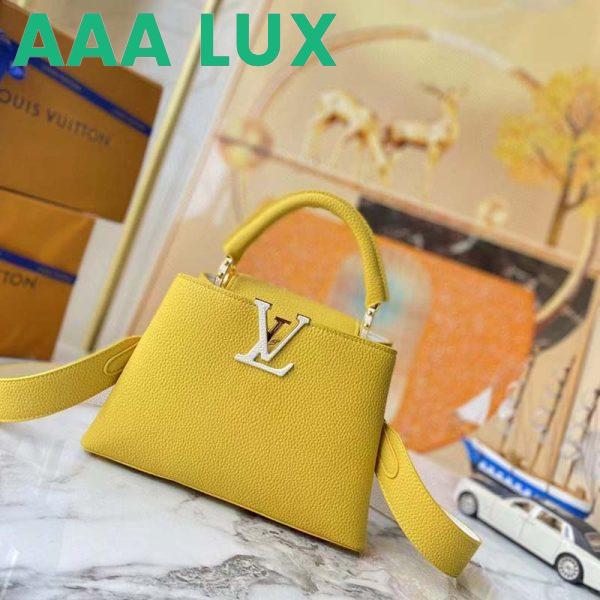 Replica Louis Vuitton LV Women Capucines BB Handbag Yellow Taurillon Leather 3