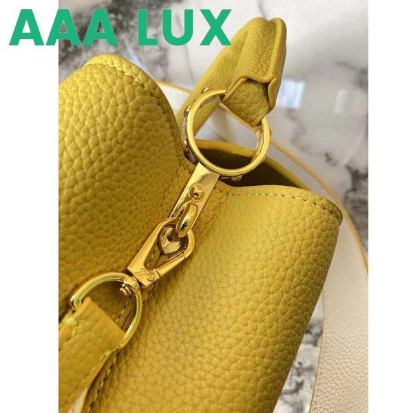 Replica Louis Vuitton LV Women Capucines BB Handbag Yellow Taurillon Leather 10