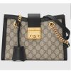 Replica Gucci Women Padlock GG Small Shoulder Bag Black Beige Ebony Supreme Canvas
