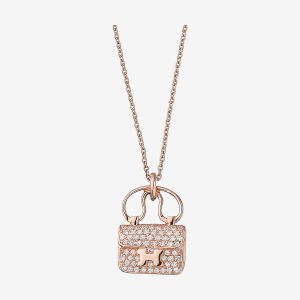 Replica Hermes Women Constance Amulette Pendant Jewelry Pink Gold