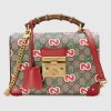 Replica Gucci Women Padlock Small GG Shoulder Bag Beige/Ebony GG Supreme Canvas 14