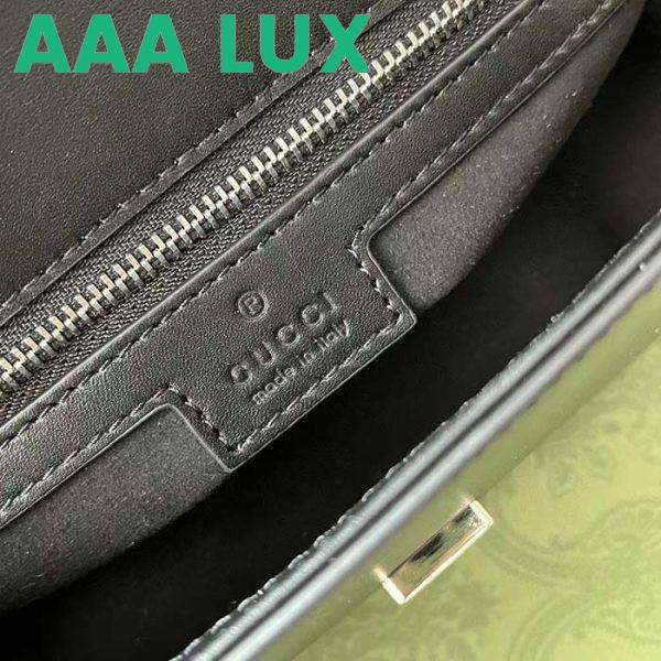 Replica Gucci Women Petite GG Mini Shoulder Bag Black Leather Double G Push Lock Closure 10