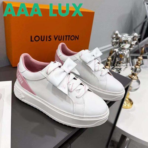 Replica Louis Vuitton Unisex LV Shoes Time Out Sneaker Rose Clair Pink Calf Leather Rubber Outsole 3