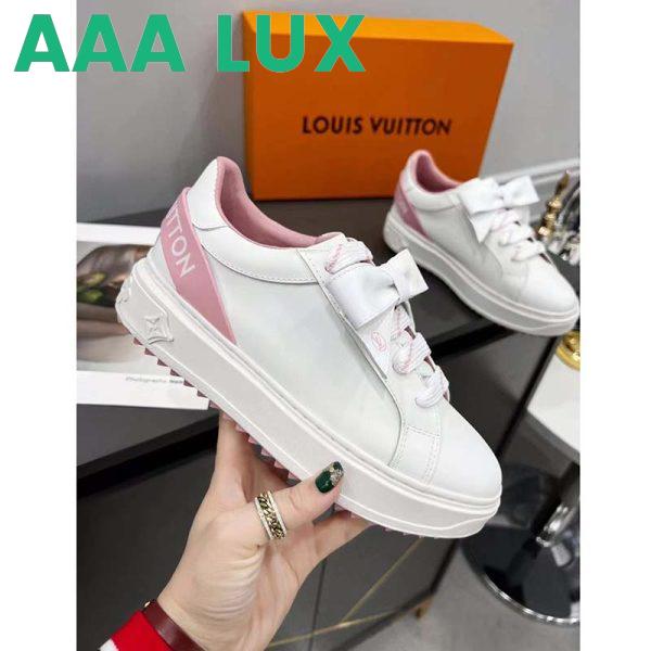 Replica Louis Vuitton Unisex LV Shoes Time Out Sneaker Rose Clair Pink Calf Leather Rubber Outsole 7