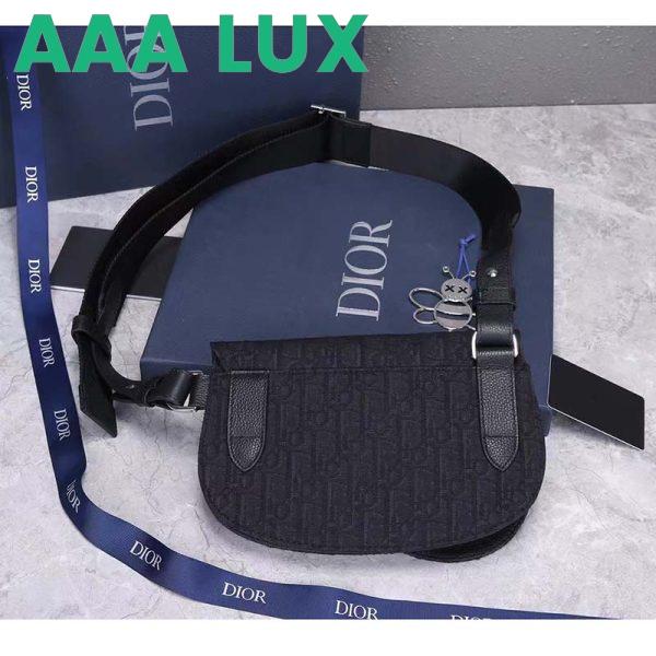 Replica Dior Unisex CD Saddle Pouch Black Dior Oblique Jacquard 4