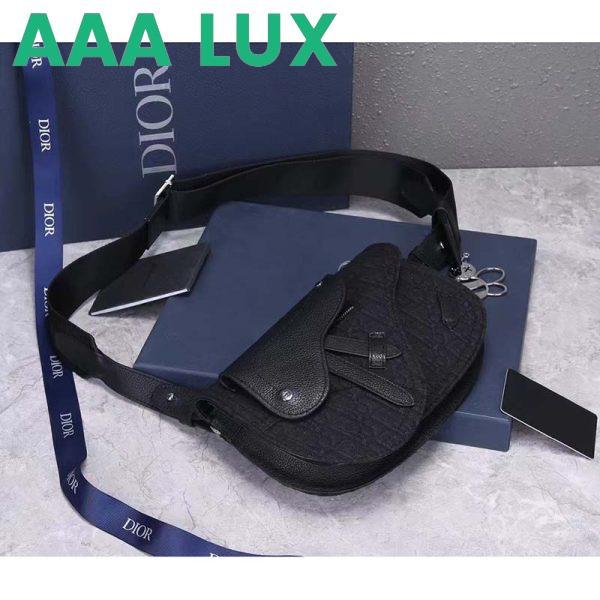 Replica Dior Unisex CD Saddle Pouch Black Dior Oblique Jacquard 5