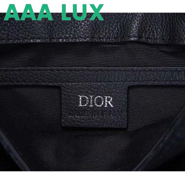 Replica Dior Unisex CD Saddle Pouch Black Dior Oblique Jacquard 10