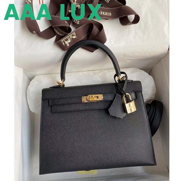 Replica Hermes Women Kelly Sellier 32 Bag in Togo Leather with Gold Hardware-Black 3