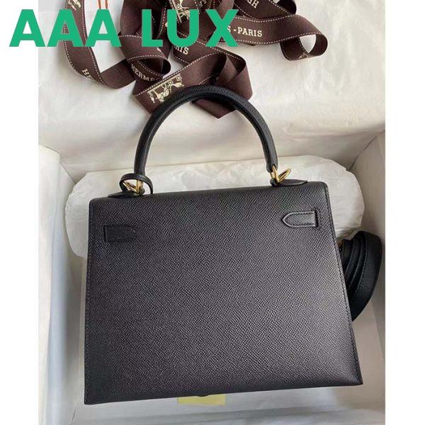 Replica Hermes Women Kelly Sellier 32 Bag in Togo Leather with Gold Hardware-Black 4