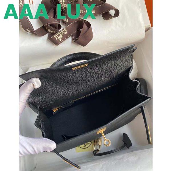 Replica Hermes Women Kelly Sellier 32 Bag in Togo Leather with Gold Hardware-Black 6