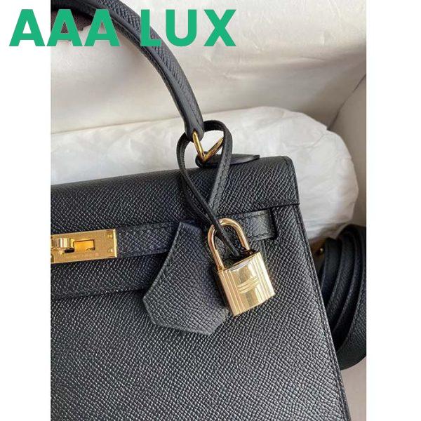 Replica Hermes Women Kelly Sellier 32 Bag in Togo Leather with Gold Hardware-Black 7