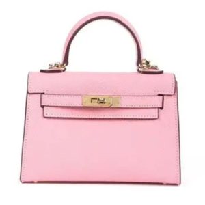 Replica Hermes Women Mini Kelly 20 Bag Epsom Leather Gold Hardware-Pink 2