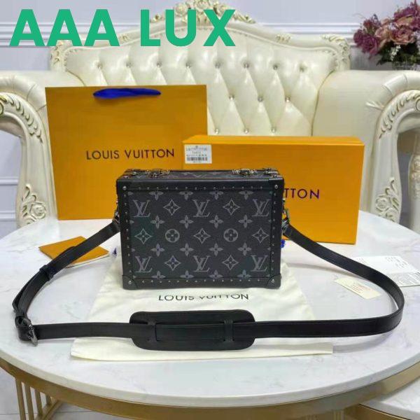 Replica Louis Vuitton LV Unisex Clutch Box Grey Monogram Eclipse Coated Canvas Cowhide Leather 4